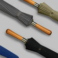 Luxury Women's Men's Automatic Umbrella Custom Design Auto Open Wooden Handle 24 Ribs 110cm Minimalist Style Windproof Umbrella