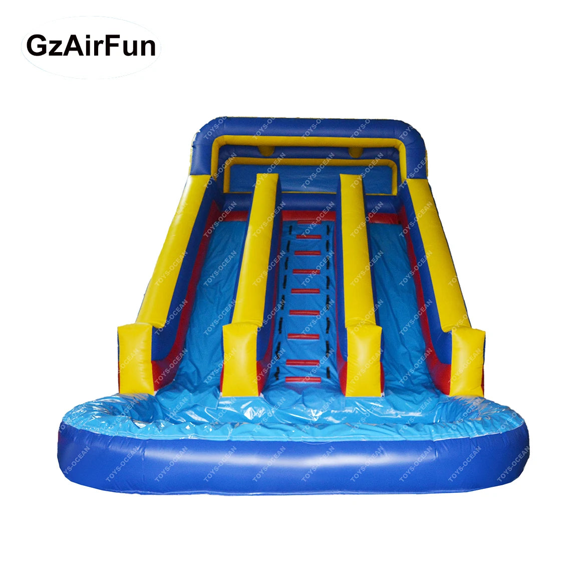 Commercial Using Inflatable Marble Blue Water Slide With Pool for Party Rental Using