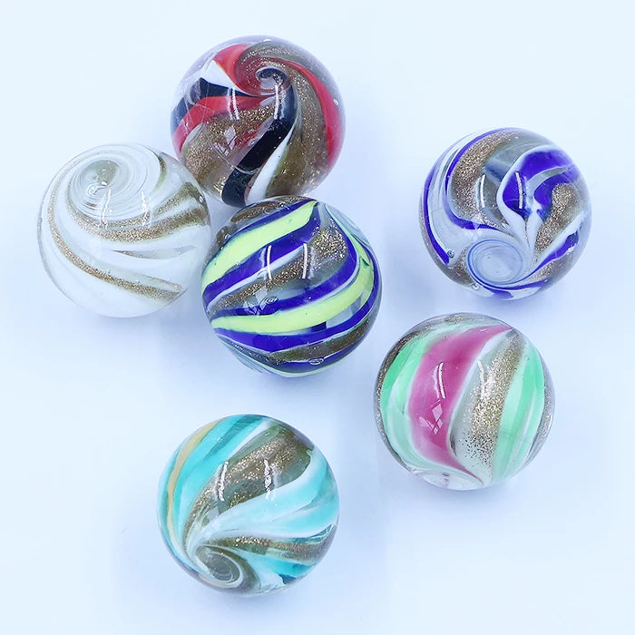 New Arrival 25mm Handmade Custom Lampwork Murano Colored Spiral Glass Marble Ball Glass Crafts Product
