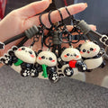 Cartoon PVC Panda Keychain Exquisite Doll Cute Bag Pendant Car Accessories Small Gift for Couples Wholesale Promotion Rubber
