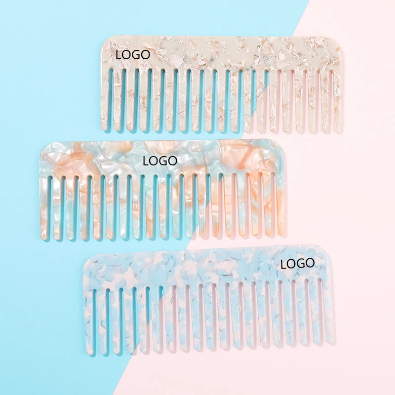 4mm Thickness High End OED ODM CUSTOM LOGO Acetate Hair Combs Hair Salon Curls Beauty  Tools Combs for Women Girls