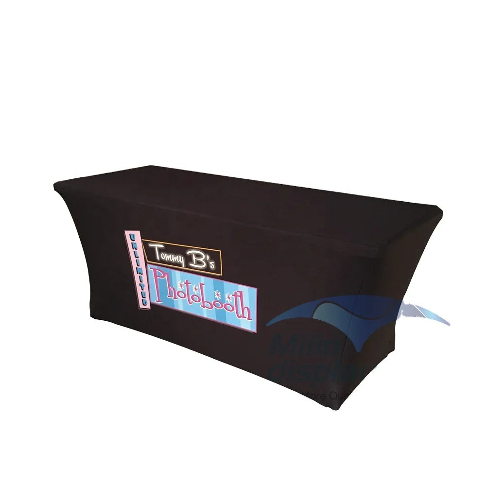 Custom Logo   Portable 6ft Fitted Photo Booth Wrap Table Cover  Stretch Table Cloths for Wedding Events