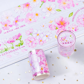 Custom High-End 3D Print Journal Flower Decorative Tape Raised 3D Gloss PET Tape