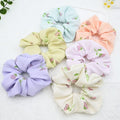 MIO Colorful Super Fairy Ins Cute Floral Summer Hair Bands Satin Elastic Flowers Bright Scrunchies for Women Girls