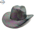 Bent Edge Top Hat Western Cowboy Hat Textured Jazz Felt Handsome Top Hat