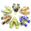Chinese Ancient Style Cloisonne Jewelry 2.5x2.5cm Small Size Double Carp Fish Pendant for Necklace Earring Making Findings