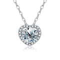 Wholesale GRA Heart Shape Halo Diamond Moissanite Pendant Necklace 925 Sterling Silver 18K Gold Plated Women Wedding Jewelry