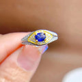 Hot Popular Good Price 925 Sterling Silver 18k Gold Plated Oval Cut Natural Sapphire Classic Fashion Wedding Hypoallergenic