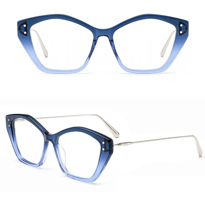 Acetate With Metal Prescription Glasses Optical Frames 2024 Newest Model Custom Logo Luxury Eyewear Women