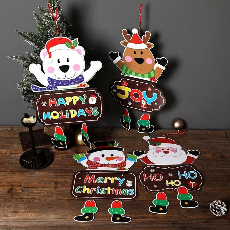 Wholesale Christmas Paper Pendants Christmas Tree Decorations Door Hanging Decorative Ornament
