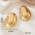 2025 New Arrival Fashion Jewelry New Irregular Pleated Geometric Smooth Earrings Trendy Irregular Metallic Big Punk Earrings