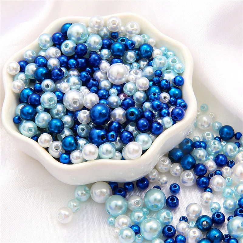 100pcs/bag Mix Size 3/4/5/6/8MM Round ABS Pearl Beads With Hole Diy Loose Bead Accessories in Stock