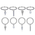 G23 Titanium Round Earring CZ Pendant 16G Septum Hoop Nose Ring Women Tragus Cartilage Helix Conch Daith Body Piercing Jewelry