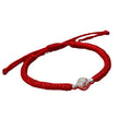 S999 Sterling Silver Bead Bracelet for Women Hand Woven Red Rope Good Luck Bracelet Gift