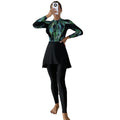 2024 Trendy Modest Women's Plus Size Muslim Islamic 3-Piece Bathing Suits Long Sleeved Full Cover Hijab Moderate Swimwear