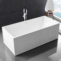 KMRY Customizable Modern Eco-Friendly Pure White Acrylic Freestanding Bath Tub Soak Massager 2-Year Warranty for Hotels'