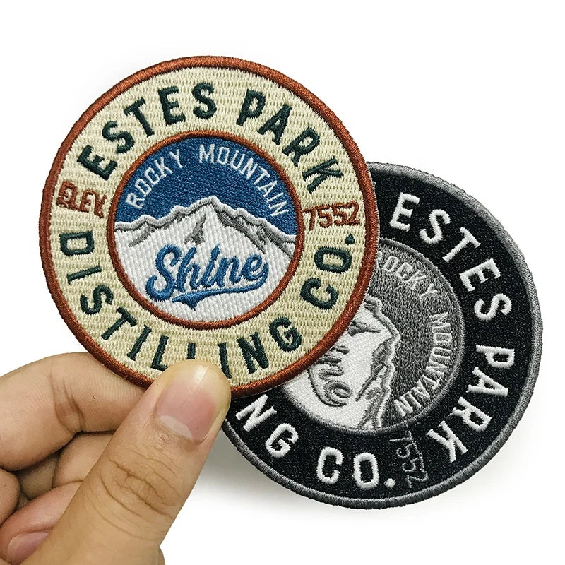 Custom Logo Heat Transfer Embroidered Fabric Badges Iron on Patches