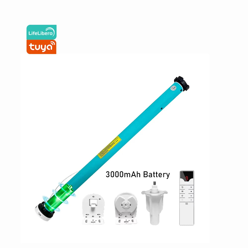SZMYQ Tuya Smart Modern Office Blinds 25mm WiFi Battery Tubular Roller Blind Motor 100% Wired Free Motorize Curtain Shade System