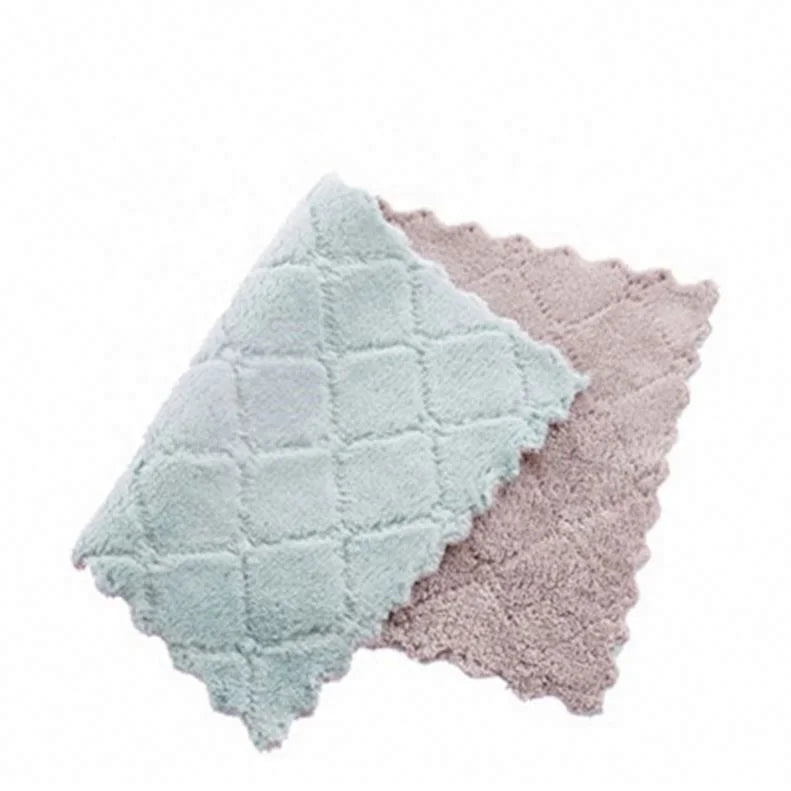 Hot Sale Microfiber Absorbent Kitchen Dish Cloth TowelNon-stick Oil Washing Cloth RagHousehold Tableware Cleaning Wiping Tools
