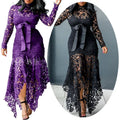 American Clothing 5XL Crochet Lace Abaya Dresses African Party Gowns Elegant Eveningdress Muslim Clothing Mermaid Dress