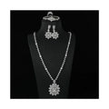 New Arrival Dubai Bridal Jewelry Sets for Women Necklace Earrings Ring Bracelet Cubic Zirconia Geometric Engagement Gift