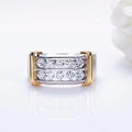 Messi Gems MSR-1570 18K White Gold Round Shape Lab Grown Diamond Ring for Men