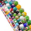 Wholesale 4/6/8/10/12/14mm Flower Glaze Beads Loose Spacer Beads Murano Glass Beads for DIY Jewelry Making