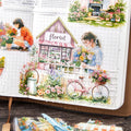 20 PET Stickers/Pack Romantic Shop Collection Decorative Collage for Handbook