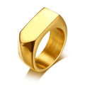 Mens Titanium Stainless Steel Mean Rectangle Signet Finger Ring Jewelry Rings Punk