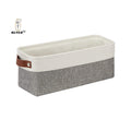 KUYUE 2-Pack Soft Cotton Linen Bathroom Storage Baskets Foldable and Functional Design; for Home or Office Use and Gifts