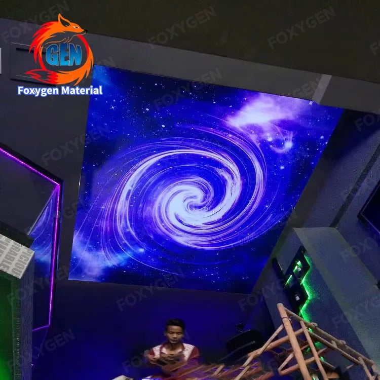 Acoustic Theater False Ceiling Decorative Led Light Polyester Fiber Starry Sky Optic Star False Stretch Ceiling Panel Starry Sky