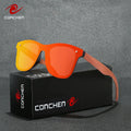 Trendy Unisex Polarized Eyewear Eco-friendly Men Sunglasses with Wood Temples Fashion Engraved logo Sun Glasses with Mirror Lens