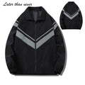 Lightweight Anti-Pilling Soft Men's Coach Jacket Stand Collar Reflective Patchwork Outdoor Windbreaker Chaqueta Para Hom