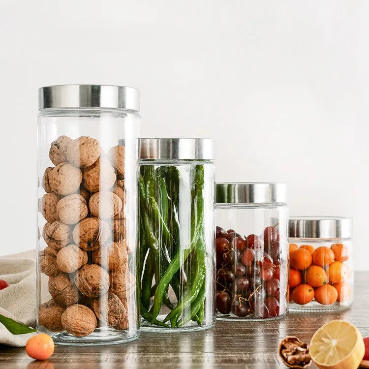 Large Eco-Friendly Durable Glass Storage Container with Sealed Cover and Over 500ml Capacity for Kitchen Use