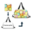 Designer Custom Print Canvas Waterproof Duffle Bag for Girls Fashion Sport Gym Travel Bag with Large Capacity Many Compartments