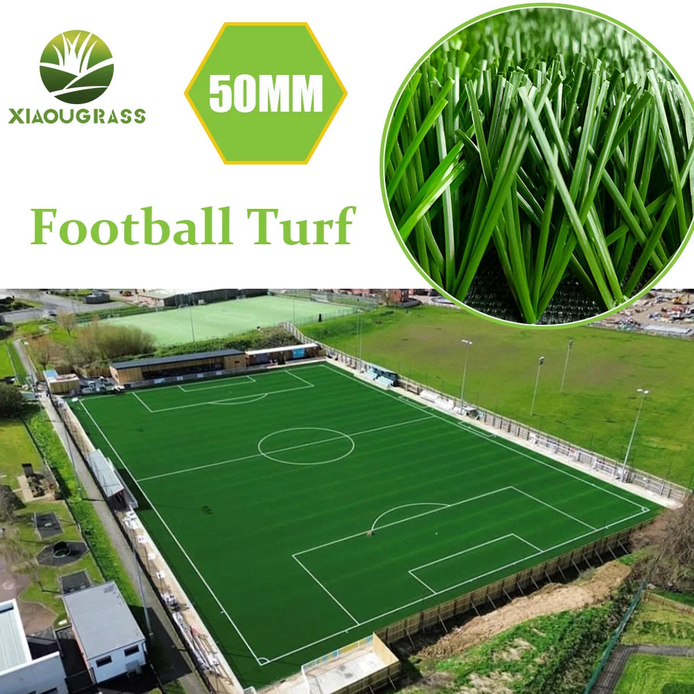 XIAOUGRASS 50MM Green Football Synthetic Grass Artificial Grass