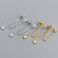 SP Fine Jewelry Zircon Studs Fashion 925 Sterling Silver Long Tassel Link Chain Earrings