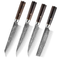 Professional 4-Pc Kitchen Chef Knife Set 5cr15 Mov High Carbon Forged Stainless Steel Kiritsuke Vegetarian Knife Ebony Wood