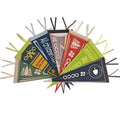2025 New Design Wholesale String Hand Flags Custom Felt Triangle Pennant Flag Felt Banner Soft Felt Carded Pennant