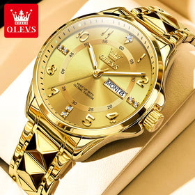 OLEVS 2910 Hot Sales High Quality Fashion Business Calendar Stainless Steel Waterproof Couple Woman Man Quartz Watch Relojes