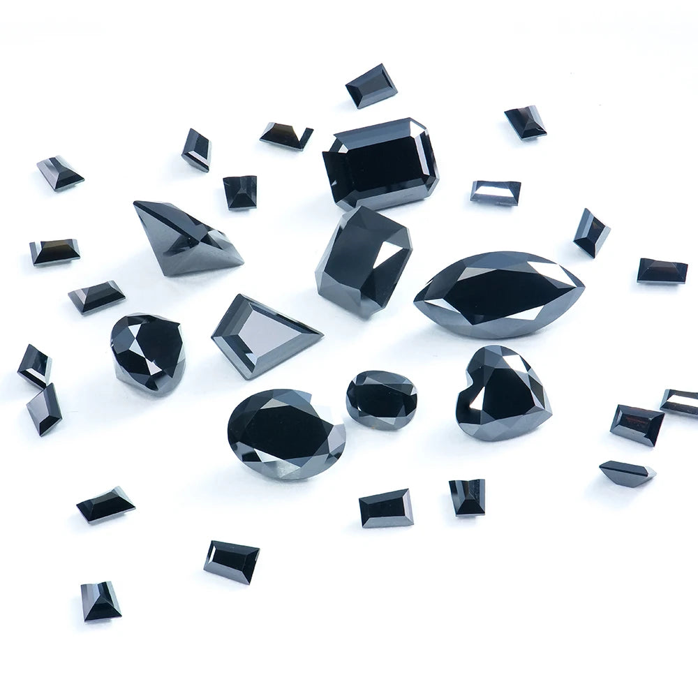 Xingyue Wholesale 2023 Brand New Loose Gemstone 2-15mm Gra Vvs Emerald Round baguette Fancy Shape Cut Black Color Moissanite