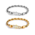 Wholesale Custom 18K Gold Plated Stainless Steel Bracelet 6mm Thick Twisted  Punk Style Waterproof Jewelry for Women