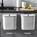 Small Wall-Mounted Kitchen Waste Storage Bucket 9L Capacity PP ABS Material Rectangle Countertop Trash Bin Home Bathroom Use