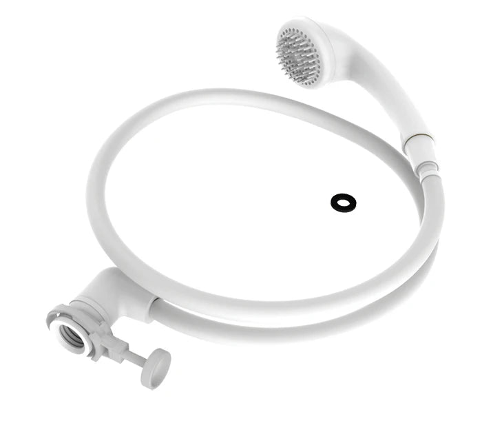 HUALE 1F0189-3C ABS White Traditional Design One-Function Comb Hand Shower Set for Bathroom with Diverter Faucet Spout