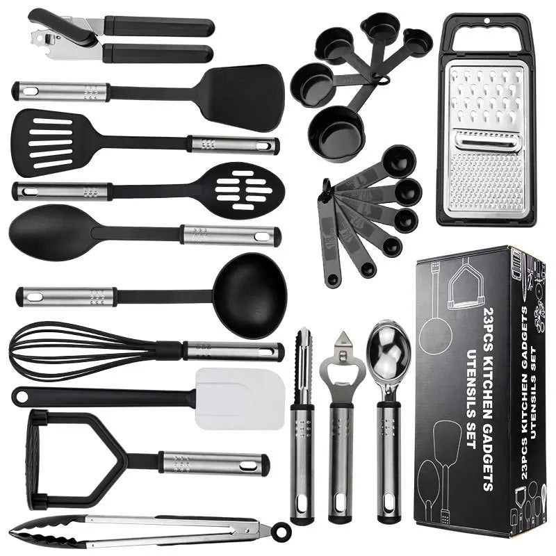 Popular Best Quality Kitchen Household Stainless Steel Cooking Set 25 Pcs Slice Spoon Utensil