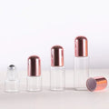 In Stock 1ml 2ml 3ml 5ml clear Glass Roll on Bottle With Rose Gold Lid for Lip Oil/perfume