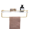 Modern Brushed Gold Eco-Friendly Stainless Steel & Acrylic Bathroom Wall Shelf Shower Organizer Rack Towel Organizer