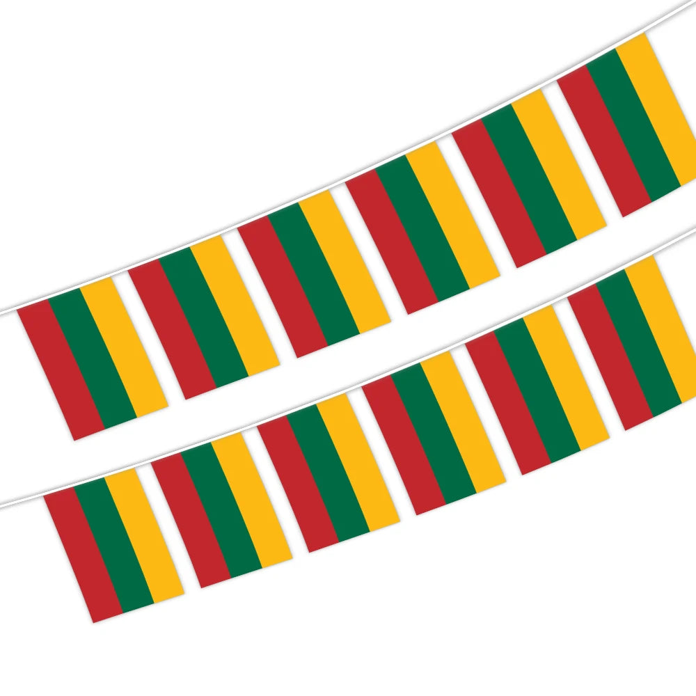 2026 Lithuania Bunting String Flag 5.5X8 in for Outdoor and Indoor Decoration (12pcs/Unit)