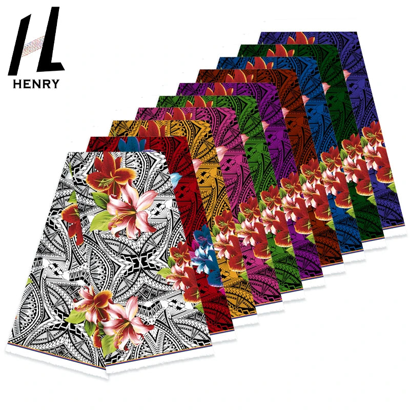 Henry Islander Style Micronesia Chuuk Guam Marshall Mumu Digital Print 100% Polyester Fabrics for Garment Skirt