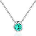 Daidan Necklace Chain Wholesale Zircon Necklace 925 Sterling Silver Bezel Round Gold Plated Simple Necklace for Women